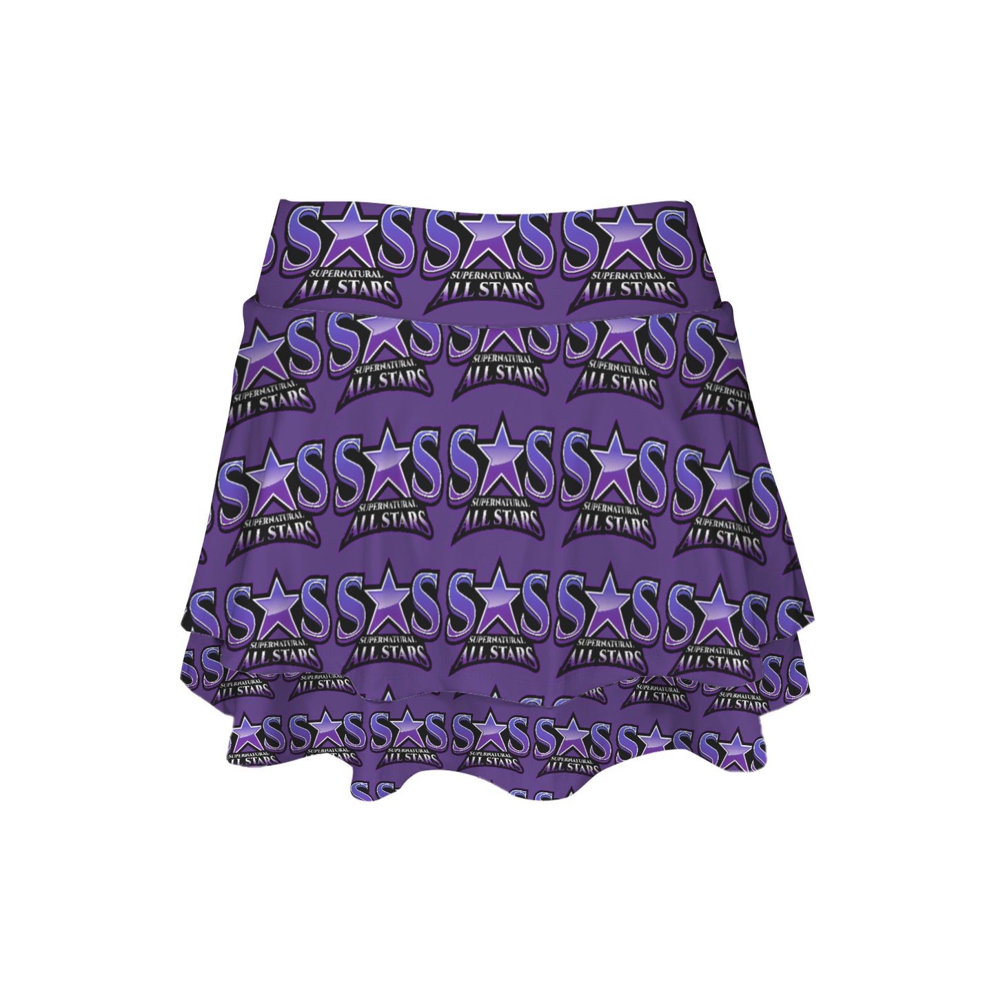 High Waist Layered Ruffle Pockets Sports Skirt