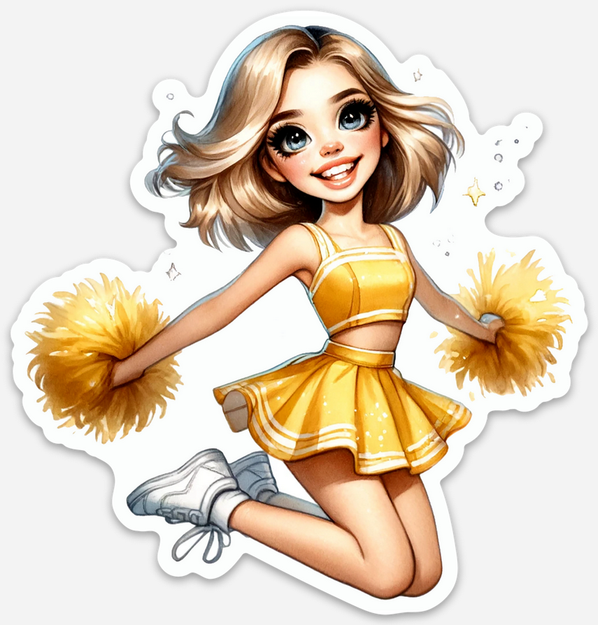 Cheerleader Yellow 2 Sticker