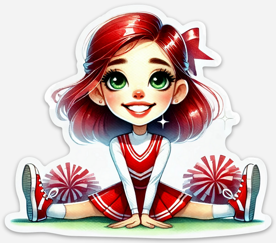 Cheerleader Red 1 Sticker