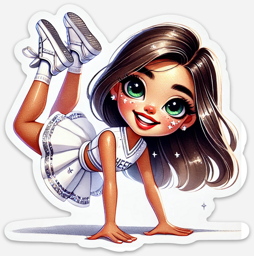 Cheerleader White 1 Sticker