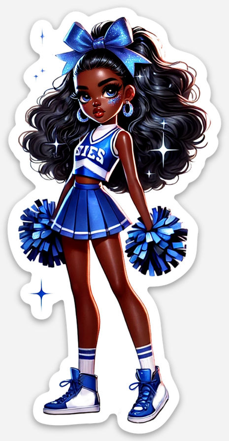Cheerleader Blue 5 Sticker