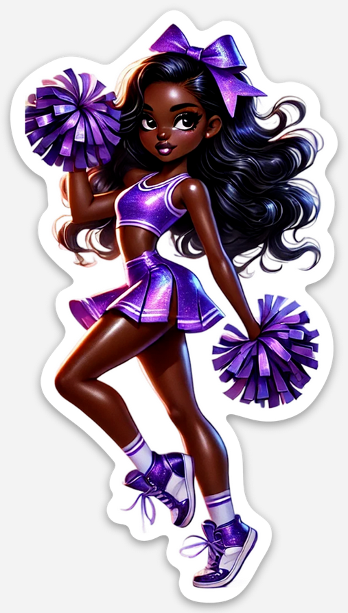Cheerleader Purple 3 Sticker