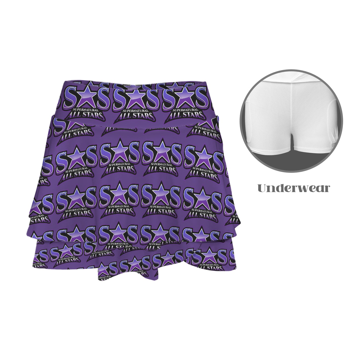 High Waist Layered Ruffle Pockets Sports Skirt