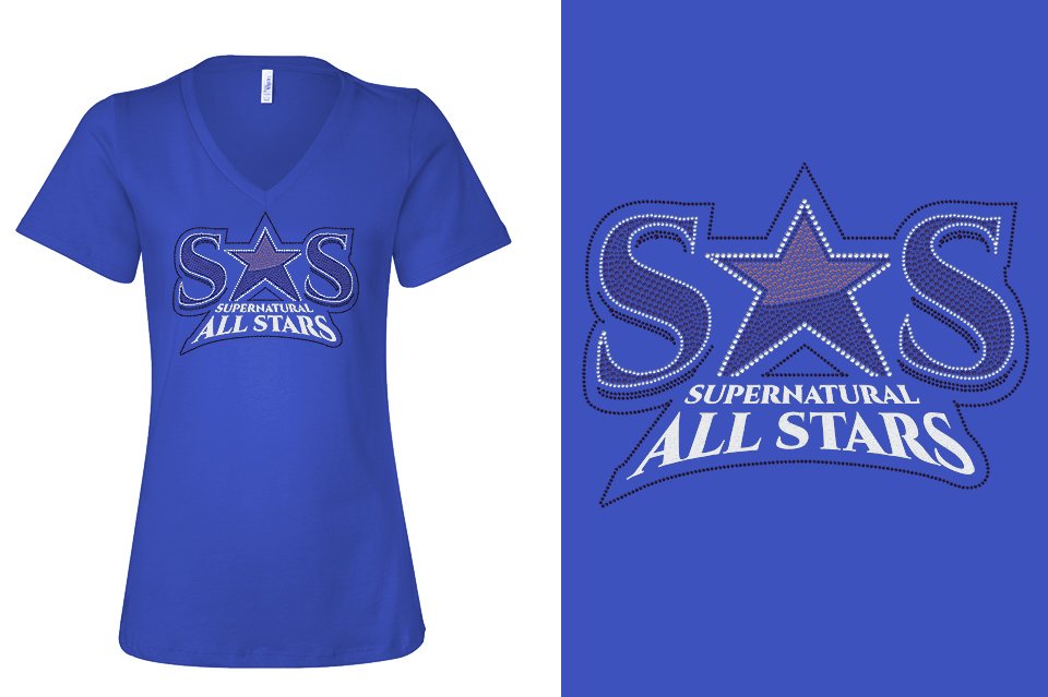 Rhinestones Supernatural Allstars - Stones Plus Glitter Women's Relaxed V-Neck