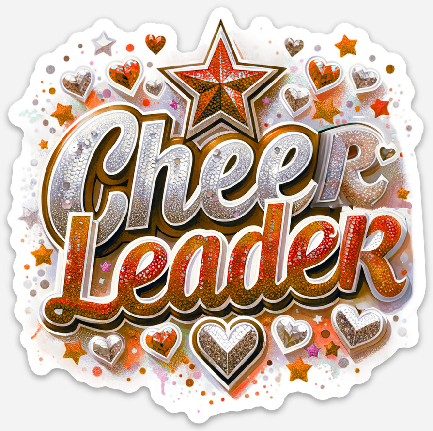 Cheerleadeer Orange Sticker