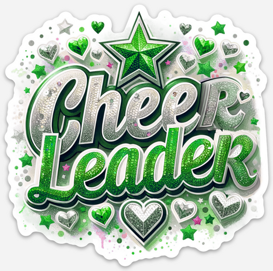 Cheerleadeer Green Sticker