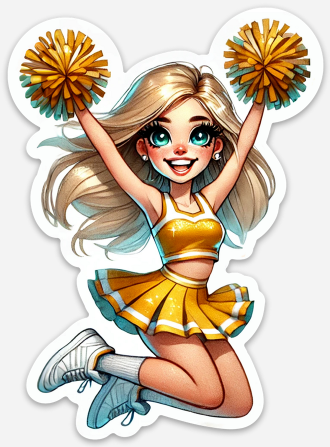 Cheerleader Yellow 1 Sticker