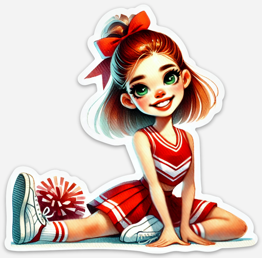 Cheerleader Red 3 Sticker