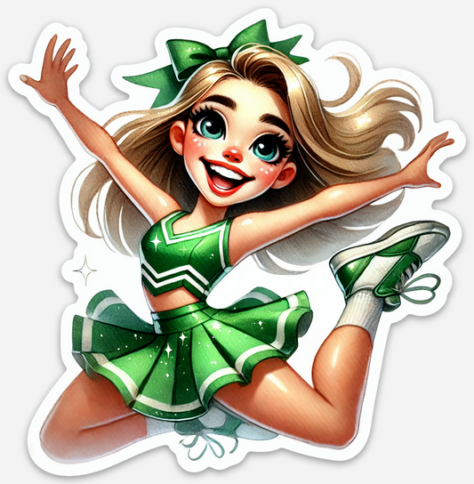 Cheerleader Green 2 Sticker