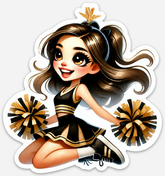 Cheerleader Black 1 Sticker