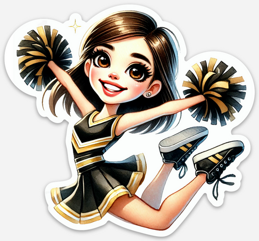 Cheerleader Black 2 Sticker